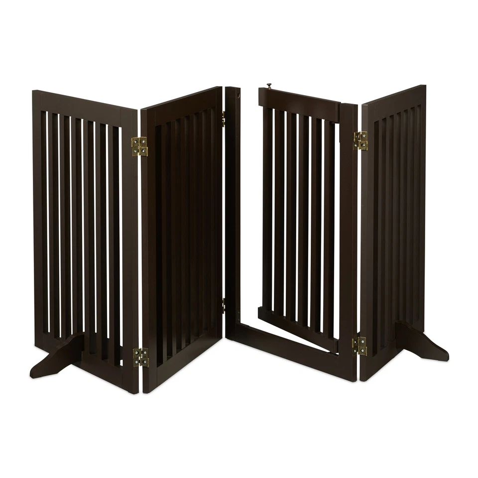 Relaxdays Sicherheit Tor Mit Tür Haustiere Und Kinder 70x207 CM Brown