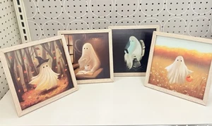 Target Bullseye's Playground Halloween 2025 Ghost Framed Wall Art 8"x8" Set Of 4 - Picture 1 of 3
