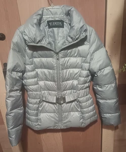 GUESS Los Angeles Gray Down & Feather Puffer Jacket Size M - Picture 1 of 9