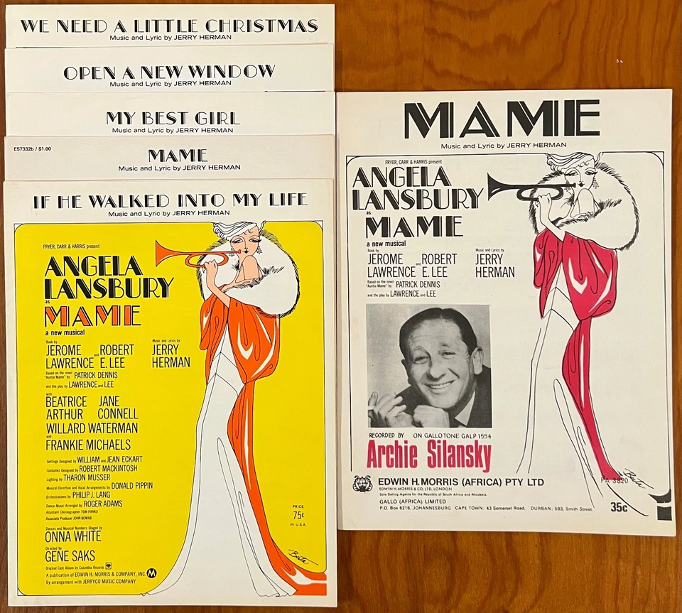 Seis partituras musicales Jerry Herman Broadway 1966 MAME ediciones de Estados Unidos y Sudáfrica Foto 1 de 1