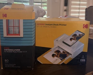Kodak Instant Dock Printer PD460 4"X6" & Cartridge $ Paper 80 Sheets Bundle. - Picture 1 of 1