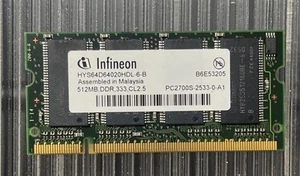 Infineon HYS64D64020HDL-6-B DDR-333 (PC-2700) PC-2700S Random Access Memory RAM - Picture 1 of 1