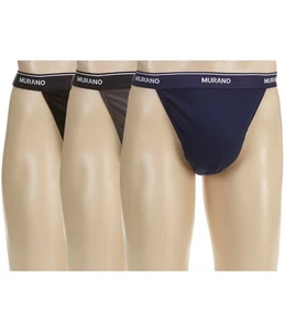Murano Confezione 3 Perizoma Intimo Uomo Cotone Nero/Blu/Grigio, M - Foto 1 di 2