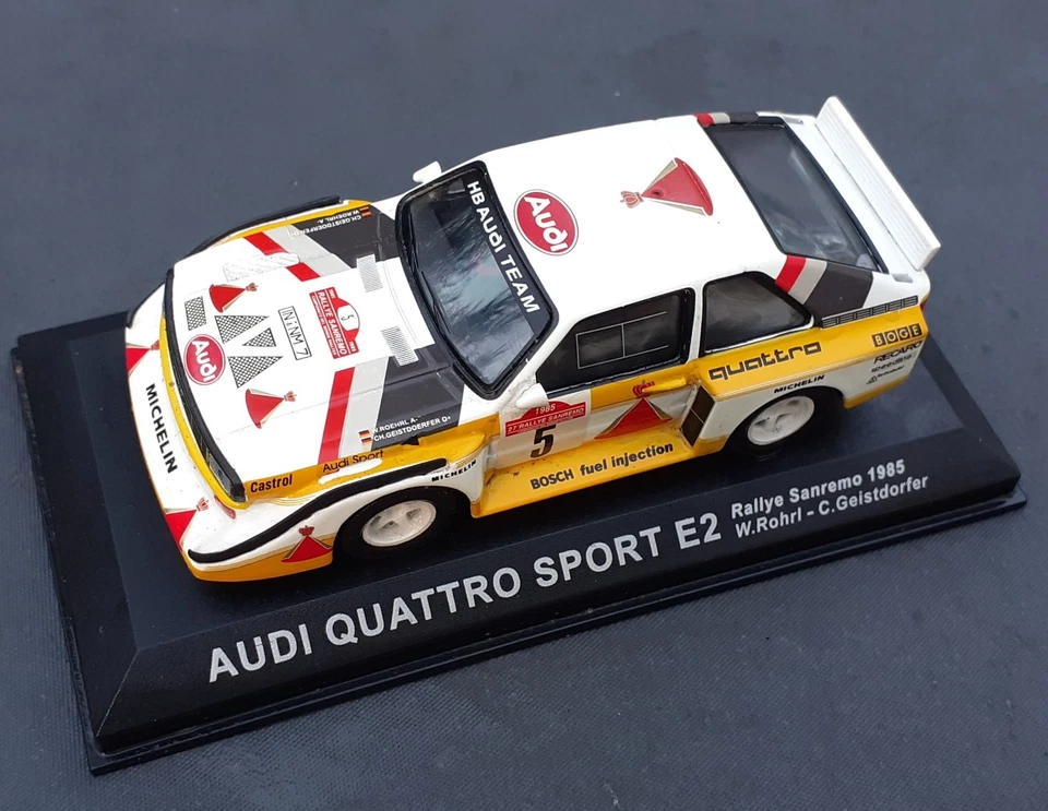 Modellino Die Cast 1:43 Audi Quattro Sport E2 gruppo B Rohrl Rally Sanremo 1985 - Immagine 1 di 1