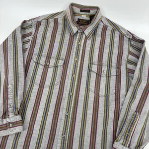 Camicia vintage Eddie Bauer uomo grande righe McKinley tessuto flanella USA anni 90 - Foto 1 di 9