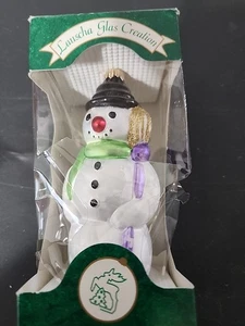 Muñeco de nieve vintage Lauscha Glas Creations adorno de Navidad Alemania - Imagen 1 de 5