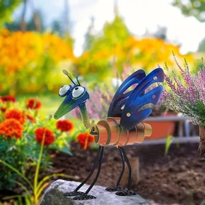 Decorative Chicken Colorful Feathers Conversation Piece Joyful Garden Art - Picture 1 of 10