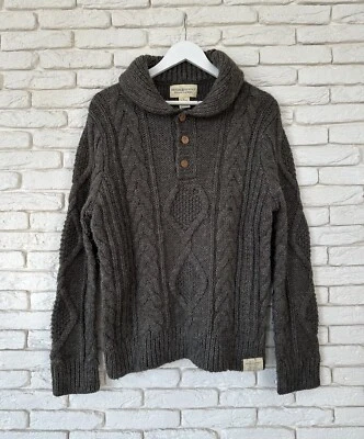 Suéter Jersey Denim & Supply Ralph Lauren Para Hombre Lana Tejido con Cable Cuello Talla M Foto 1 de 4