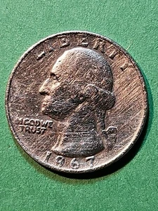 ERROR COIN 1967 US Quarter No Mint Mark With Rim Lining Error - Picture 1 of 24