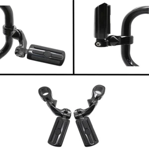 Long Highway Foot Pegs For Harley Road King Softail Dyna Street Glide 1-1/4" Bar - Picture 1 of 10