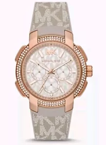 Michael Kors MK-6949 Orologio Sportivo Oversize Pavé Colore Oro Rosa e Logo - Foto 1 di 5