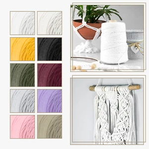 MAKRAMEE Schnur 3-5mm ab 100 m Garn Seil Faden Baumwolle verschiedene Farben TOP - Bild 1 von 15