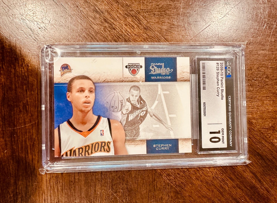 Stephen Curry RC CSG 10 2009 novato NBA Warriors Panini Studio #129 gema Foto 1 de 1
