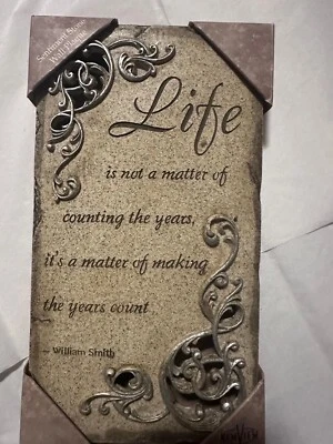 Nueva placa de pared de piedra de sentimiento resina 10 x 5,5 Life Quote colgante de pared Foto 1 de 3