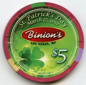 $5 Binion's St. Patrick's Day Poker 10,000 Promo LE Downtown Las Vegas 2012 - Picture 1 of 2