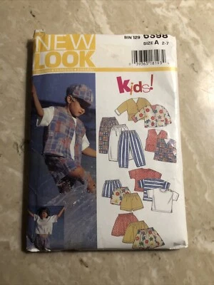 New Look Sewing Pattern #6398 Kids Pants Jacket Top Vest Skirt Shorts Size 2-7 - Image 1 of 3