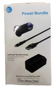 At&t Power Bundle MFi-Certified Apple Lightning Car & Home Charger, 4ft & 6ft - Picture 1 of 2