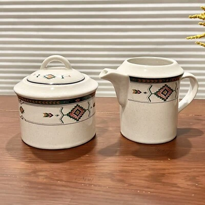 Studio Nova Adirondack Crema Azúcar Set Y2201 Southwestern Gres Años 90 NUEVO Foto 1 de 4