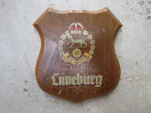 WWII / pre 1953 Royal Hampshire Regiment Lüneburg Wooden Mess Plaque Shield - Picture 1 of 4