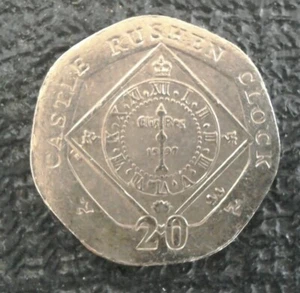 2010 Isle of Man "Castle Rushen Clock" 20p Coin (Circ'd / Est'd Grade: "AVF") - Picture 1 of 3