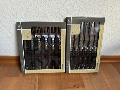 LOU LAGUIOLE Steakmesser und Steakgabel Set 12-teilig in schwarz *NEU/OVP* - Bild 1 von 4