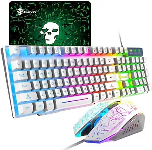 Computer Gaming Tastatur Maus Set mit Matte Kabelgebunden Mix Rainbow LED für PC PS4 Xbox - Bild 1 von 12