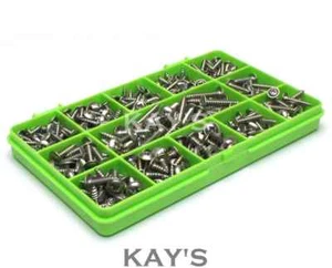 FLANGED SELF TAPPING SCREWS POZIDRIVE No.6 8 10 STAINLESS ASSORTED 360 PIECE KIT - Picture 1 of 4
