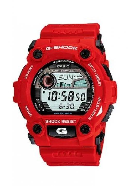 G-7900A-4D Red Casio Men's Watch G-Shock Mineral Glass Digital 200m Resin Band