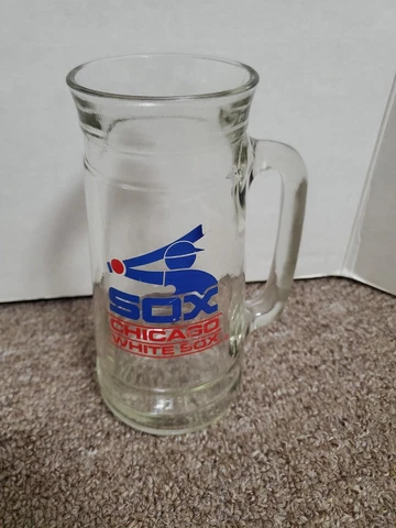 Vintage Chicago White Sox Baseball Tall Beer Pilsner Glass with Handle  MLB Cover