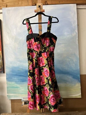 Tatyana Pin Up Rosa Floral Años 50 Halter Sweetheart Floral Jazz Rockabilly Foto 1 de 4