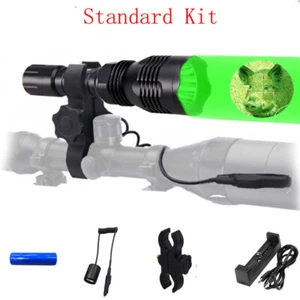 UniqueFire Long Range 250 Yard Green LED Hunting Flashlight Torch Battery Kit - Picture 1 of 11