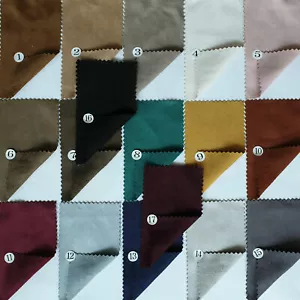 SOFT DOUBLE SIDED 4-WAY STRETCH FAUX SUEDE DRESS TOPS JACKET SKIRTS FABRIC 58"W - Picture 1 of 118