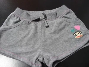 SMALL PAUL 3T GRAY GIRLS SHORTS WITH MONKEY AND POCKETS - Picture 1 of 1