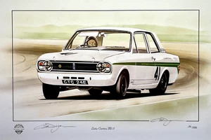 FORD LOTUS CORTINA MK2 BERLINA DE COMPETICIÓN CTC 24E NUEVA PINTURA IMPRESIÓN ARTE DUGAN - Imagen 1 de 2