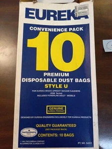 Eureka Series 9000 Vacuum Cleaner bags STYLE U, 5 bags #54311 Open Partial Box - Picture 1 of 6