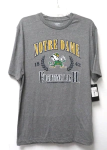 Mens Notre Dame Fighting Irish Short Sleeve T- Shirt Size L Gray NWT - Picture 1 of 5