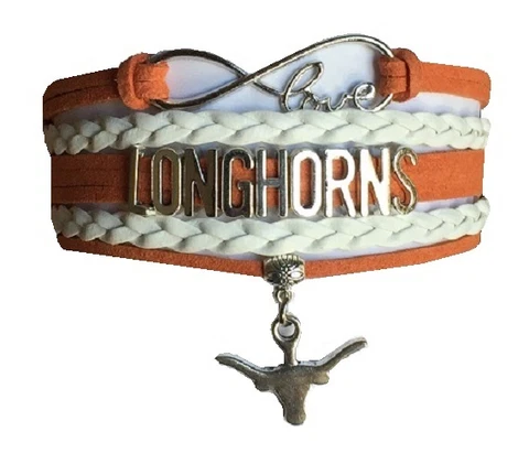 University of Texas at Austin Longhorns College Infinity Bracelet Jewelry Cover