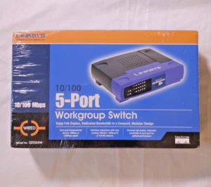 Linksys Model: EZXS55W 5-Port Workgroup Switch 10/00 Mbps Wired NIB - Picture 1 of 5