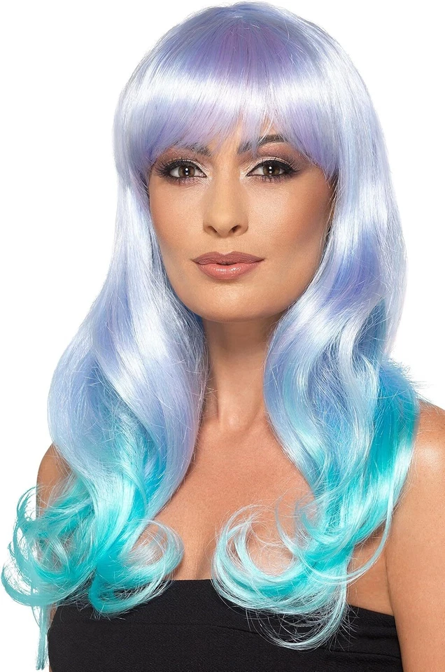 Peluca Smiffy's 48917 Moda Unicornio Pastel, Ondulada, Larga, Para Mujer, Multicolor, Una Foto 1 de 1