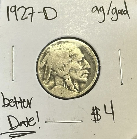 1927 D Buffalo Nickel -Better Date Cover