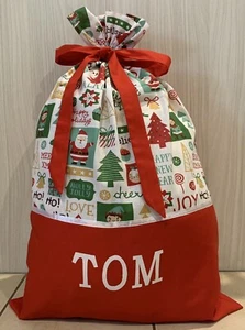 PERSONALISED NAME CHRISTMAS / SANTA SACK / PRESENT SACK - Christmas Cheer - - Picture 1 of 4