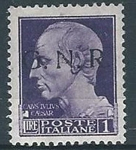 1944 RSI GNR BRESCIA I TIPO 2° TIRATURA 1 LIRA MH * VARIETà - RSI051-4 - Picture 1 of 1