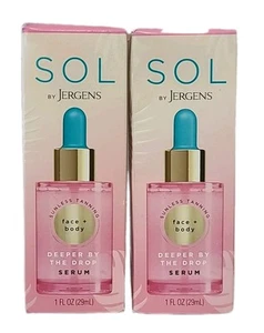 2-Pack SOL by Jergens DEEPER BY THE DROP Self Tanning Sunless TANNING SERUM 1oz - Picture 1 of 9
