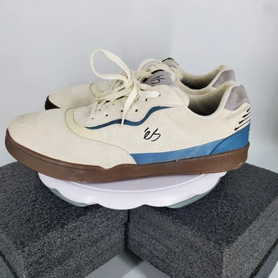 ES Melange Zapatos Para Hombres Talla 14 Blanco Azul Marrón Skateboarding Suela de Goma Tenis Foto 1 de 4