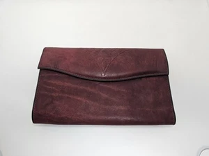 Cartera vintage con broche de cuero Rolfs clásica americana roja borgoña años 80 floral - Imagen 1 de 5