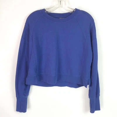 Sudadera Sweaty Betty Para Mujer 8 Med After Class Crop Crew Pullover Azul Real Foto 1 de 4