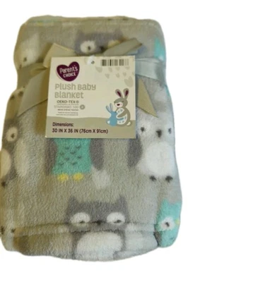 Manta de bebé infantil búho de felpa nueva con etiquetas para la hora de la barriga Foto 1 de 3