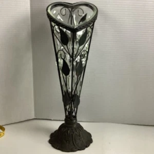 Schönes seltenes Vintage mundgeblasenes Glas Schmiedeeisen Herzform 16,5 "x 6" - Bild 1 von 12