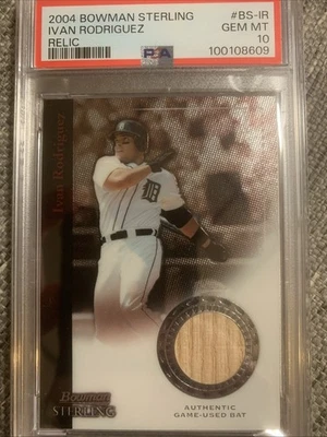 2004 Bowman Sterling: Ivan Rodriguez- BS-IR (MEM) PUDGE HOF- PSA 10 - Image 1 of 4