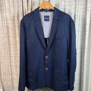 Abrigo Blazer Deportivo Tommy Bahama Para Hombre L G Azul Marino Mezcla de Lino Usado en Excelente Condición - Imagen 1 de 10